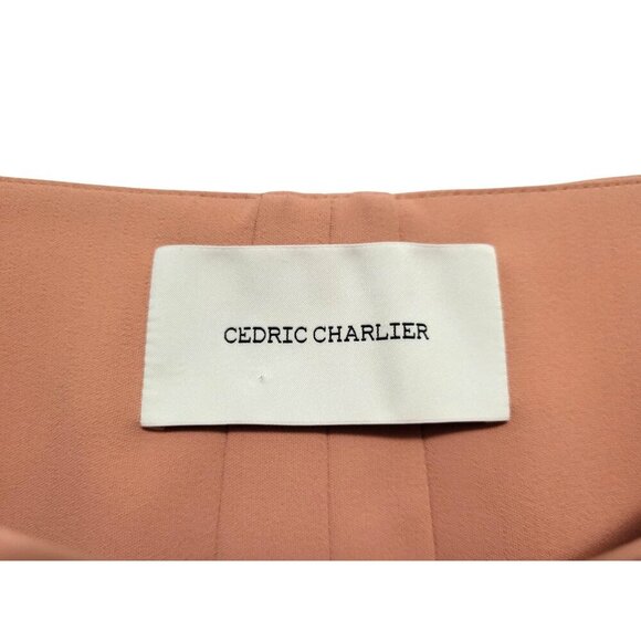 Cedric Charlier Asymmetrical Wrap Midi Skirt Peach Beige Designer Italy - Picture 11 of 15